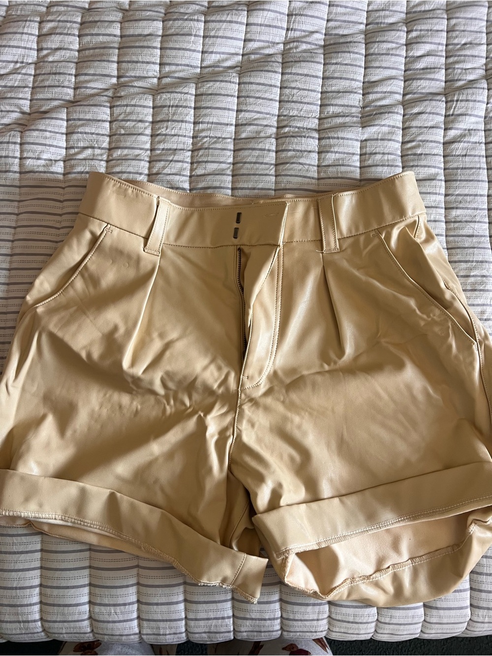 Abercrombie & Fitch Tan Leather-Look Women's Shorts